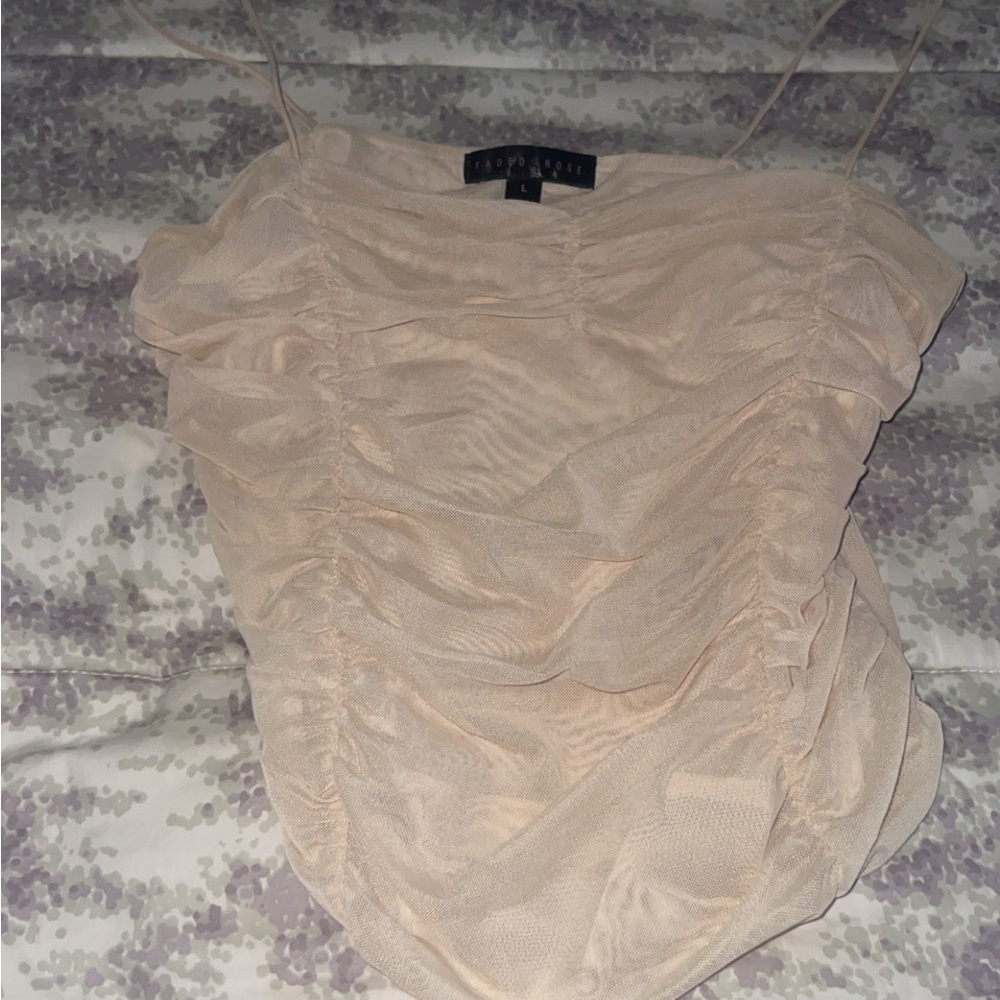 Elegant Beige Ruched Top